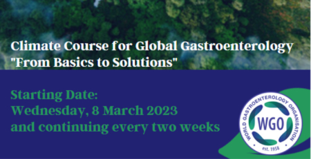 Tem início em março o WGO Climate Course for Global Gastroenterology